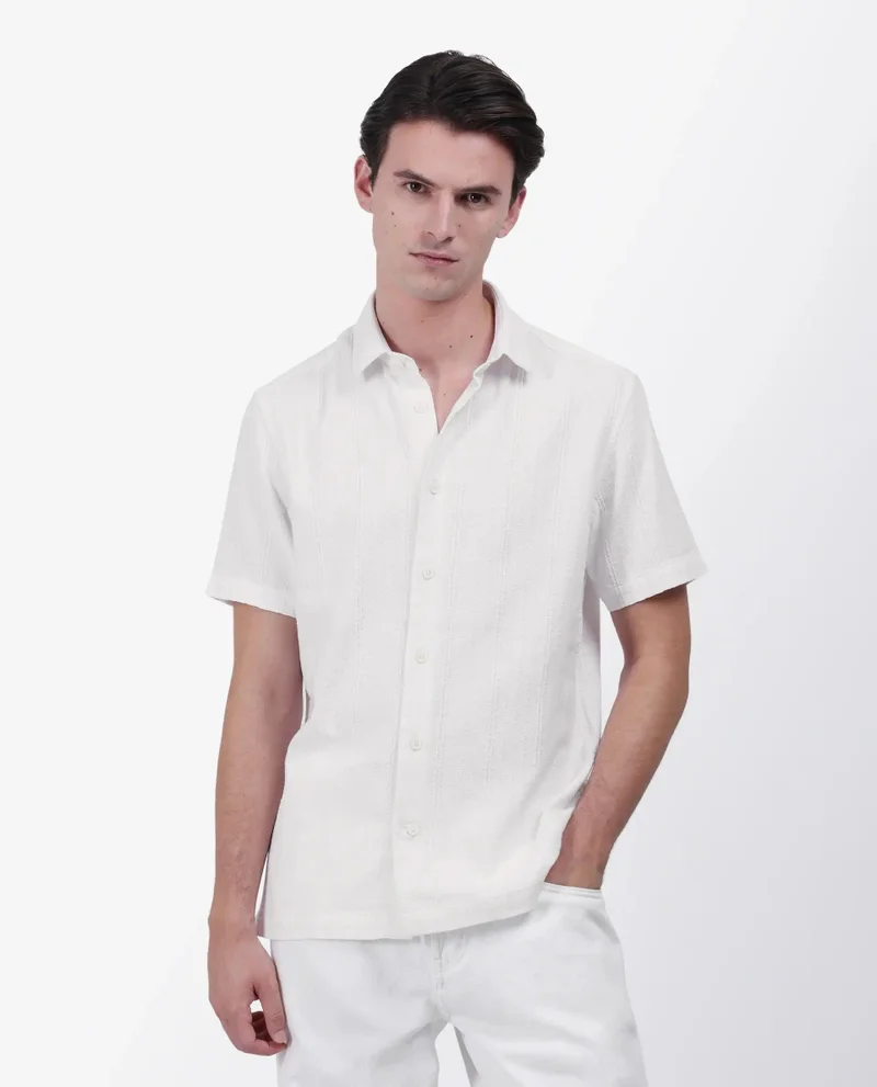 Rare Rabbit Men's Striped Regular Fit Shirt