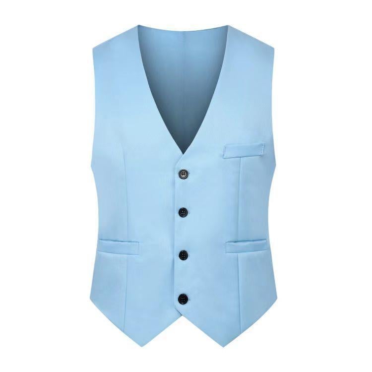 Mens Slim Fit Vest Modern Waistcoat Formal Royal Blue  - Image 2