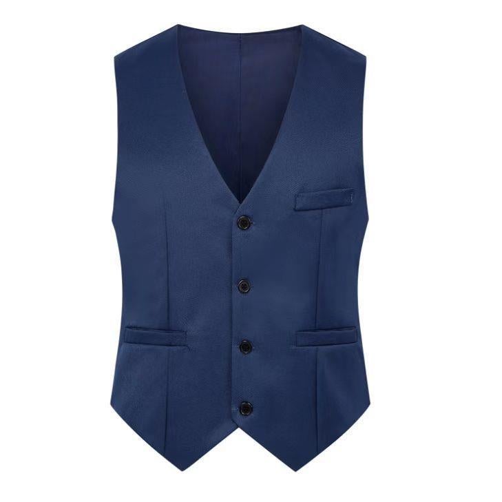Mens Slim Fit Vest Modern Waistcoat Formal Royal Blue  - Image 1