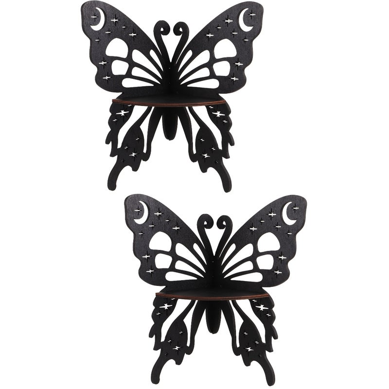 2pcs Butterfly Shelf Crystal Shelf Display Display Shelf Hanging Corner Shelf - Image 1