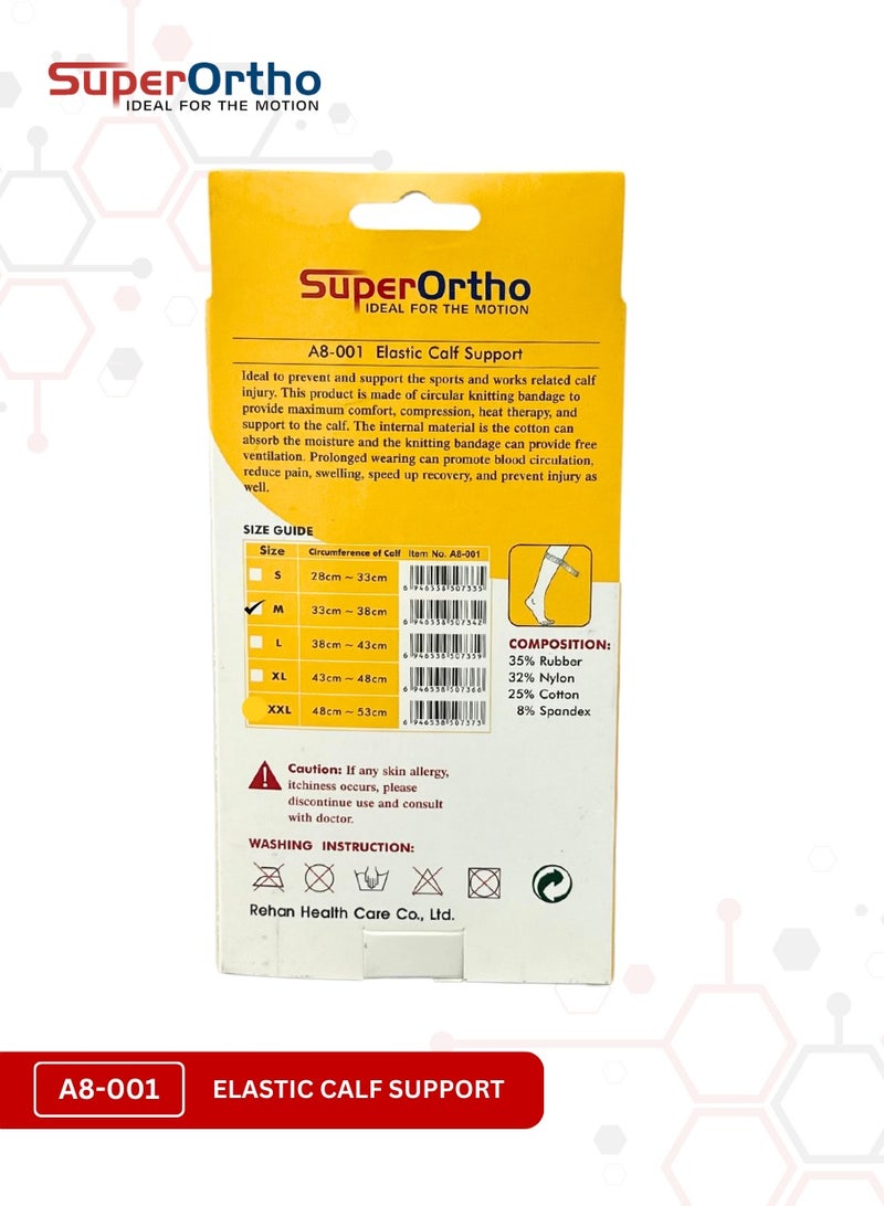 SuperOrtho Elastic Calf Support (A8-001) Medium Size - Image 4