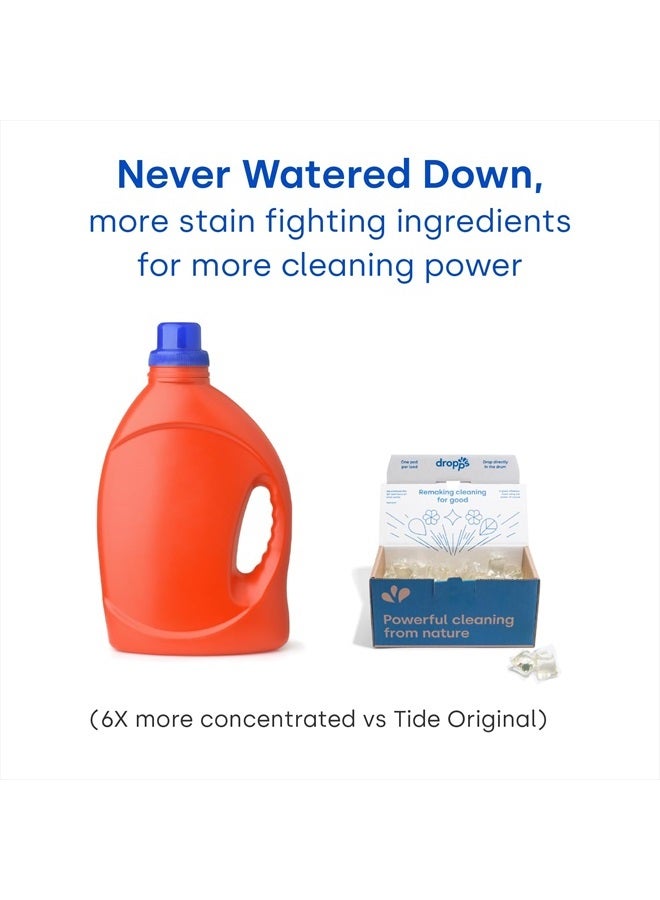 Dropps Stain & Odor Laundry Detergent Pods: Clean & Crisp | 64 Count | HE Compatible + All Washers | Cold Wash + All Temperatures | Tackles Tough Odors | Low Waste Packaging - Image 4