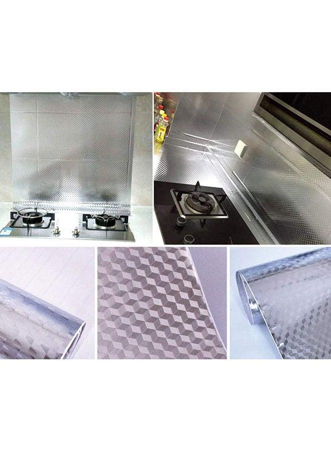ملصقات خلفية المطبخ مقاومة للزيت فضي 61x500 سم - Image 5