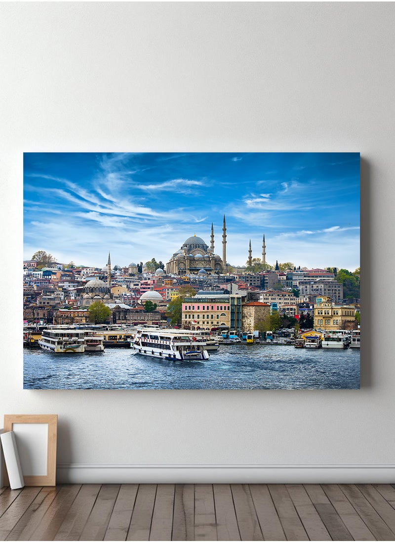 LOWHA Canvas Wall Art Stretched Over Wooden Frame with Scenery of Turkey Istanbul  - Image 1