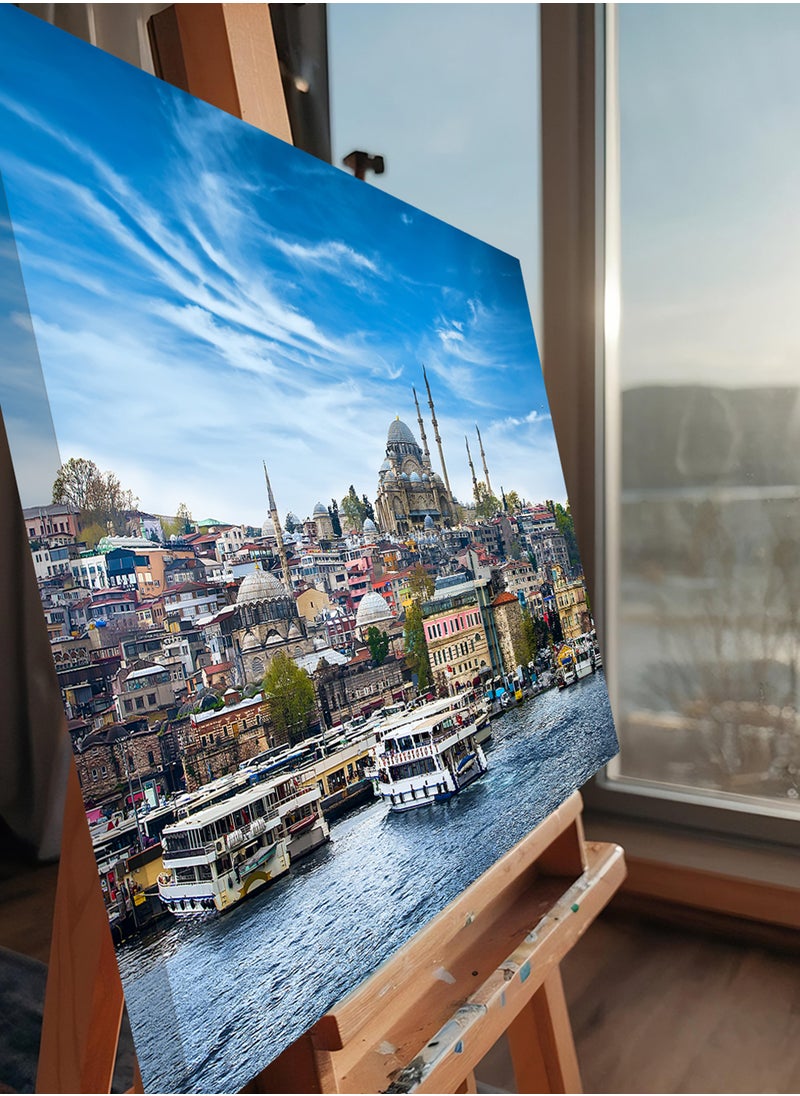 LOWHA Canvas Wall Art Stretched Over Wooden Frame with Scenery of Turkey Istanbul  - Image 4