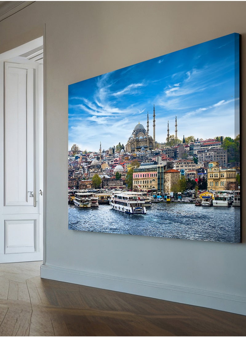 LOWHA Canvas Wall Art Stretched Over Wooden Frame with Scenery of Turkey Istanbul  - Image 2