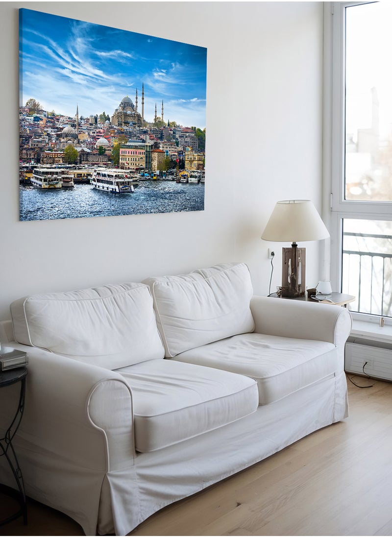 LOWHA Canvas Wall Art Stretched Over Wooden Frame with Scenery of Turkey Istanbul  - Image 5