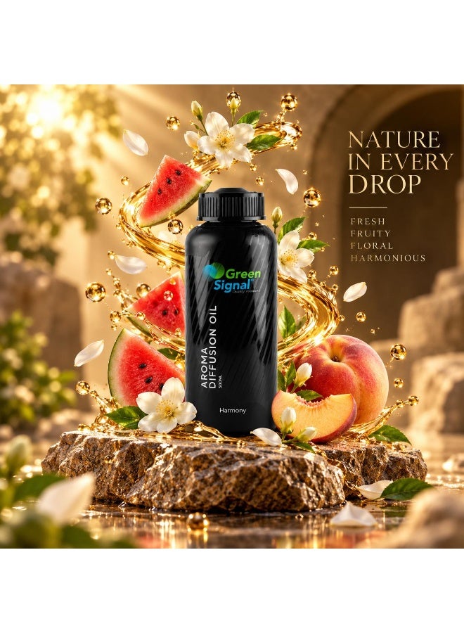 Green Signal Diffuser Aroma Oil – 500ml – Premium Harmony Fragrance Oil – Balanced & Long-Lasting Scent – Compatible with All Diffuser Machines - Image 3