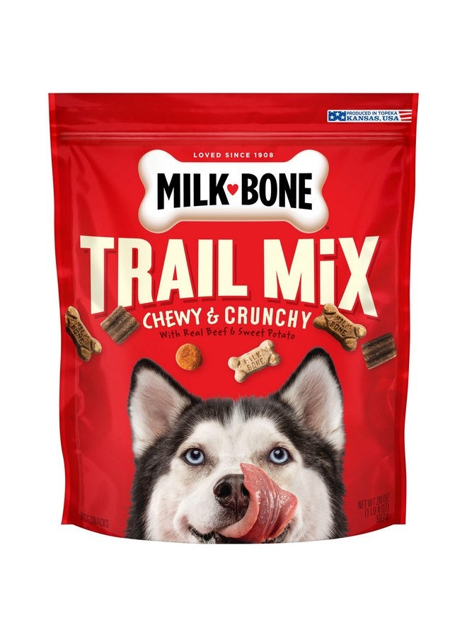 MILK-BONE Milk-Bone Trail Mix Chewy & Crunchy Dog Treats, Real Beef & Sweet Potato, 20 Ounce  - Image 1