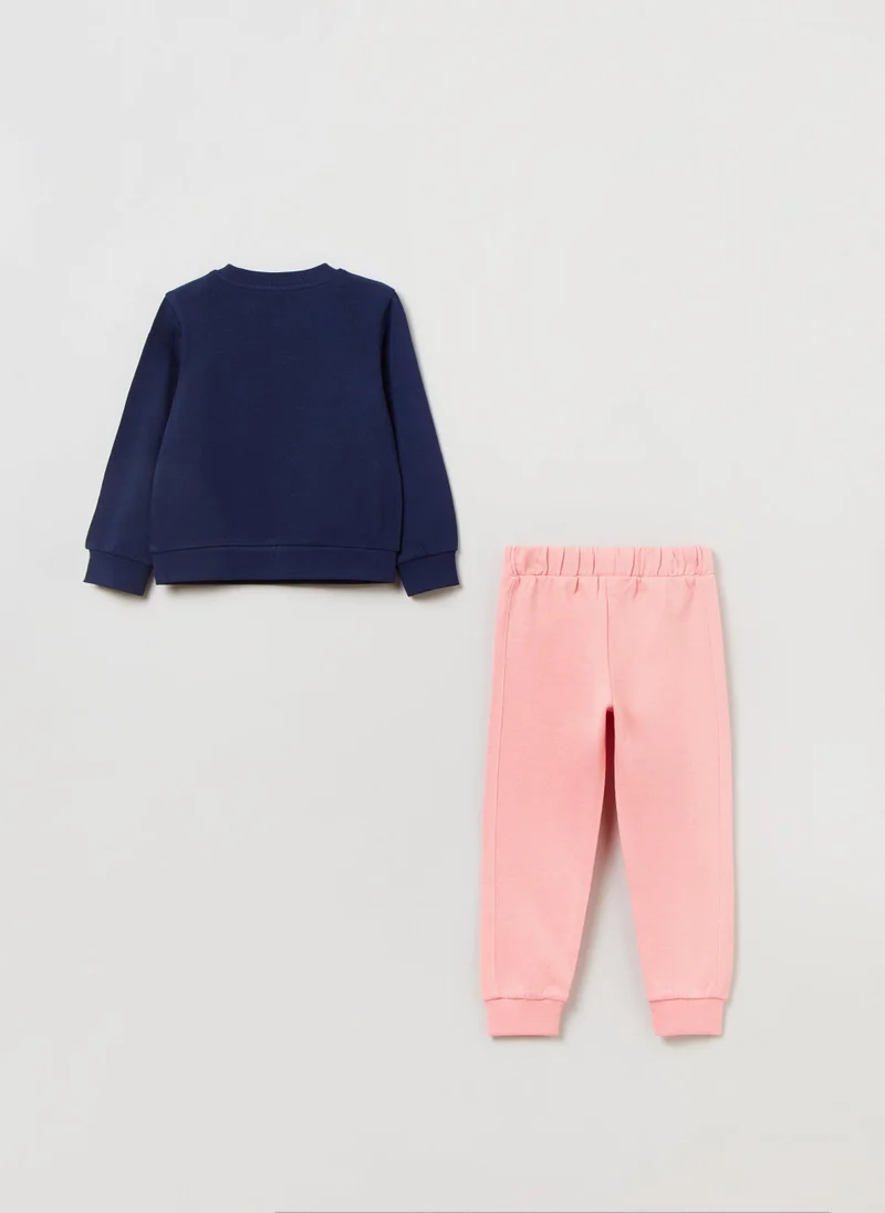 او في اس OVS Girls Slogan Sweat & Jogger Set