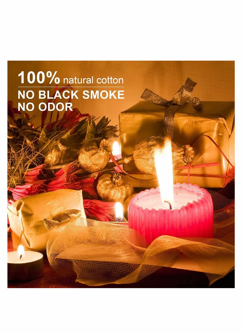 كاست ويف Candle Making Kit, 20cm and 9cm Long 100 Pcs Organic Soy Pre Waxed Cotton Candle Wick with 1Pc Stainless Wick Holder Sustainer for Candle Making - Image 3