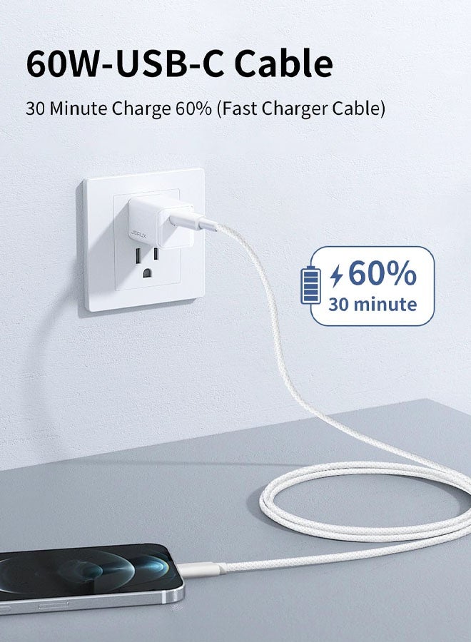 2M USB C Cable, iPhone 17 16 15 Charger Cable Braided USBC to USBC cable 2M Fast Charging cable Type C to Type C Lead USB C Wire for iPhone 17Air/16e/16/16 Pro Max/16 Plus/15/15 Pro Max, iPad pro/Air - Image 2