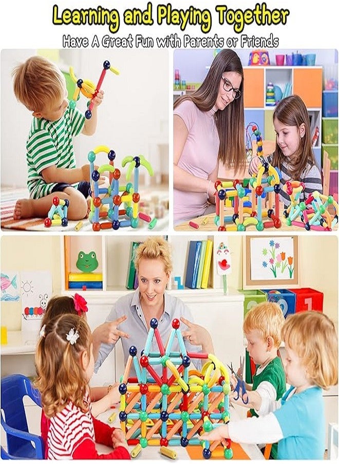 Magnetic 64 Pcs Magnetic Building Blocks, Montessori Magnet Toys for Toddlers, STEM Learning Toys for Boys and Girls, Creativity Kids Games, ABS Material, Non-Toxic, Ages 3+  - Image 4