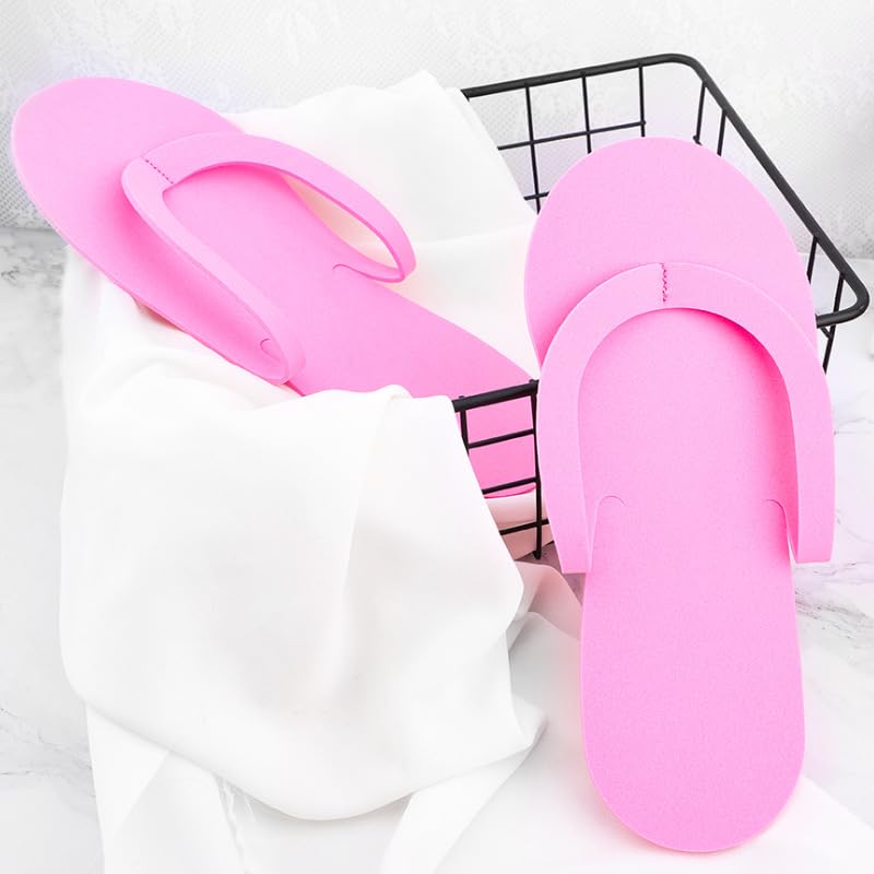 Khakho Khakho Pedicure Slippers Disposable Flip Flops for Pedicures 12 Pair Pink Pedicure Flip Flops for Women Salon Spa Beach Party Guests - Image 4