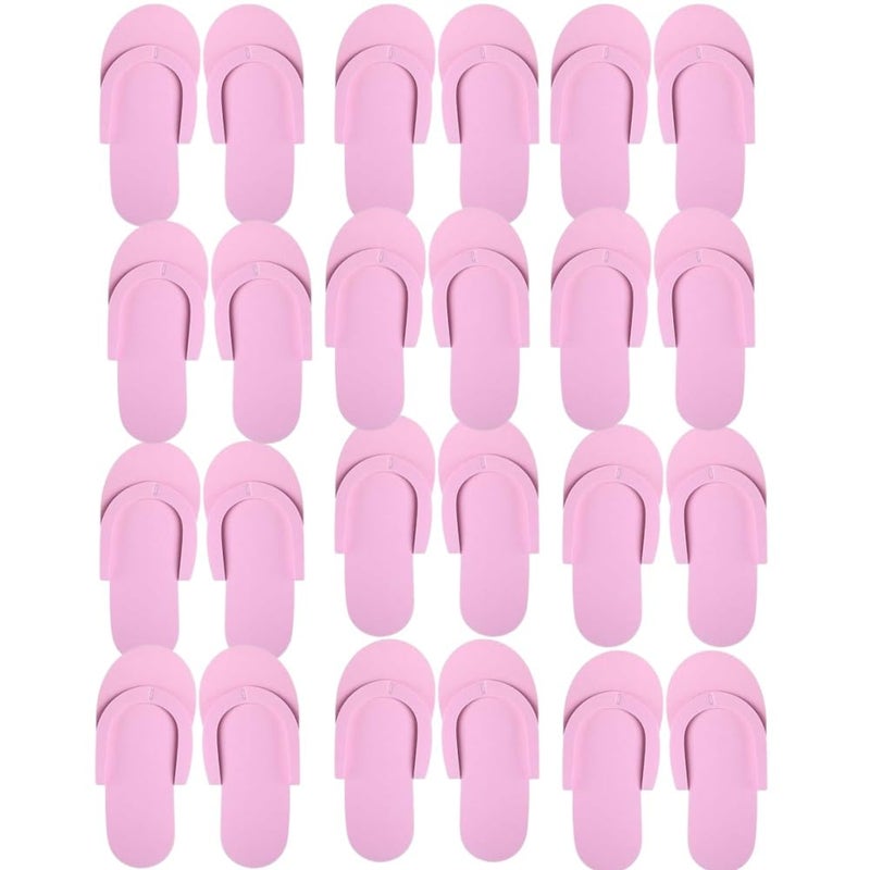 Khakho Khakho Pedicure Slippers Disposable Flip Flops for Pedicures 12 Pair Pink Pedicure Flip Flops for Women Salon Spa Beach Party Guests - Image 1