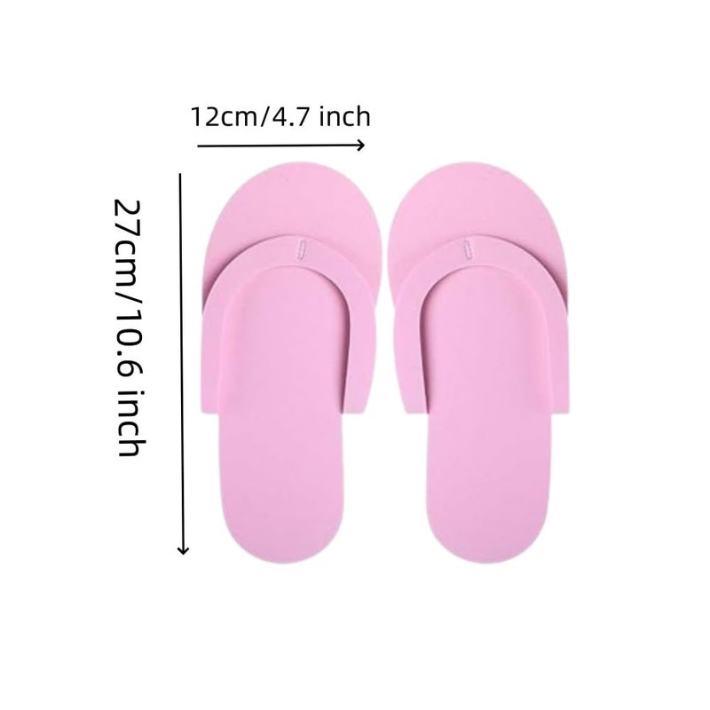 Khakho Khakho Pedicure Slippers Disposable Flip Flops for Pedicures 12 Pair Pink Pedicure Flip Flops for Women Salon Spa Beach Party Guests - Image 2