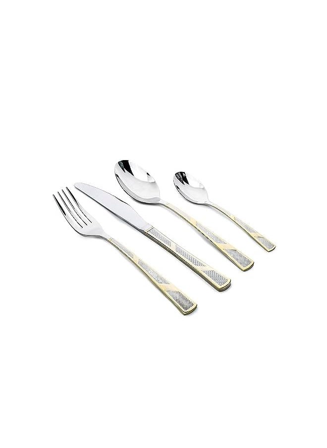 Cuisine Art 24 Piece Silverware Flatware Cutlery Set with Revolving Round Stand, Stainless Steel Includes 6 Knife, Fork, Spoon and Tea Spoon, Dinner Mirror Polished, Dishwasher Safe  - Image 2