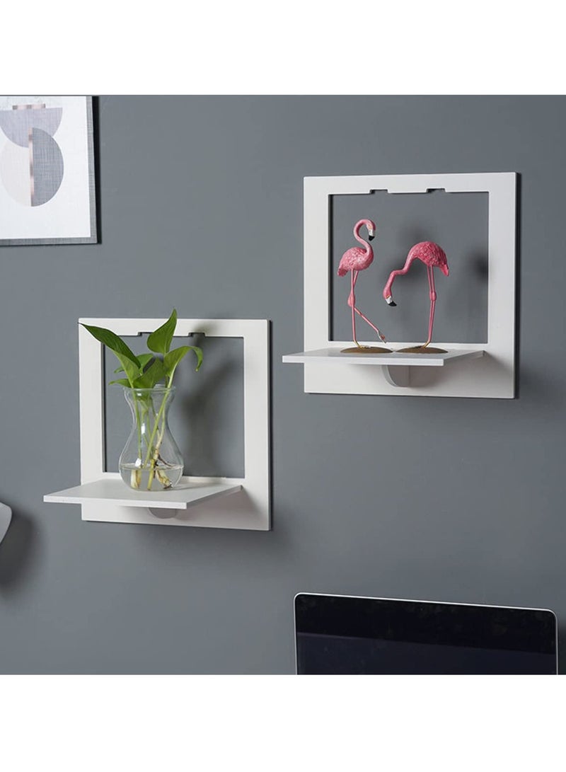 Set of 3 White Floating Shelves, 29x29x18cm PVC, Easy to Assemble, Perfect for Kids' Rooms, Living Rooms, and Bedrooms - Image 2