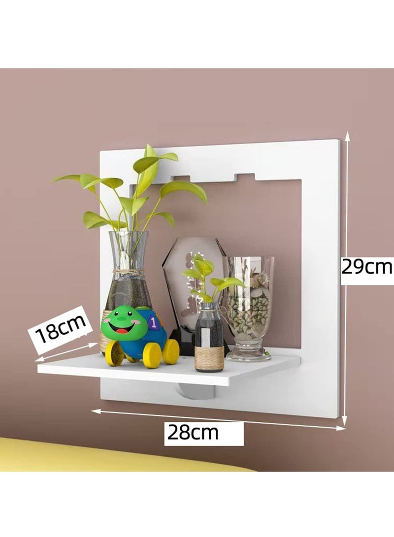 Set of 3 White Floating Shelves, 29x29x18cm PVC, Easy to Assemble, Perfect for Kids' Rooms, Living Rooms, and Bedrooms - Image 4