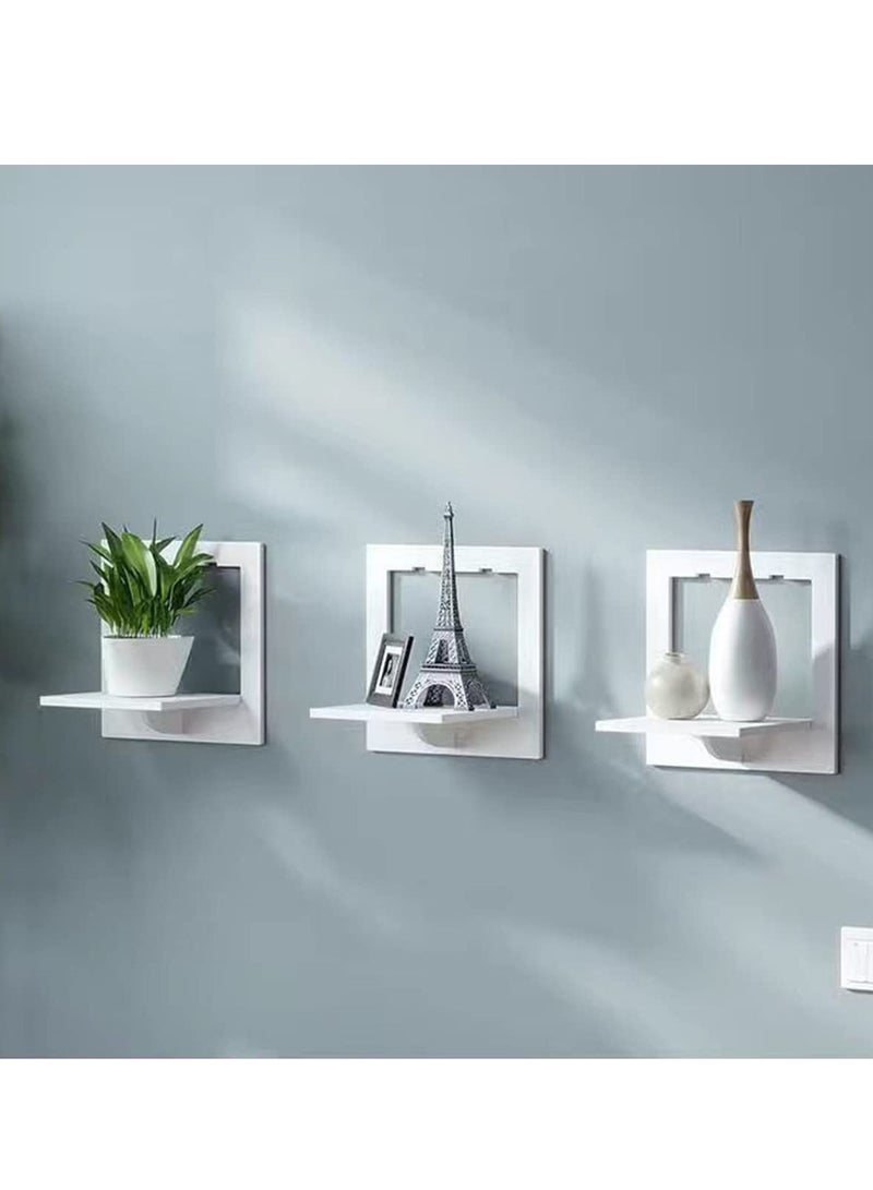 Set of 3 White Floating Shelves, 29x29x18cm PVC, Easy to Assemble, Perfect for Kids' Rooms, Living Rooms, and Bedrooms - Image 5