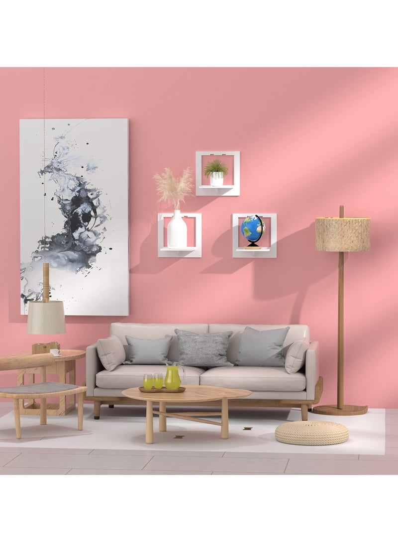 Set of 3 White Floating Shelves, 29x29x18cm PVC, Easy to Assemble, Perfect for Kids' Rooms, Living Rooms, and Bedrooms - Image 3