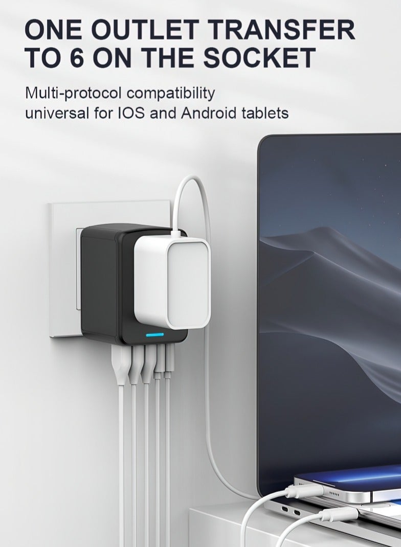 جولدفش محول السفر PD35W الدولي المزدوج من النوع C محول التوصيل ثلاثة USB-A حامل شحن متعدد الوظائف - Image 4