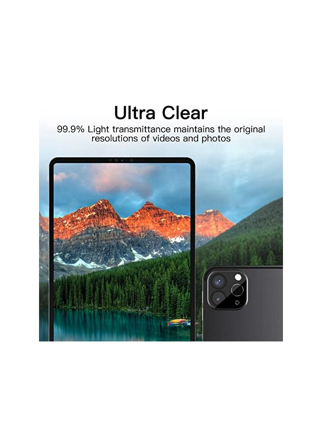 Jetech واقي عدسة الكاميرا لجهاز iPad Pro مقاس 11 بوصة/12.9 بوصة (إصدار 2022/2021/2020)، زجاج مقسّى شفاف عالي الدقة مقاوم للخدش 9H، تغطية كاملة، سهل التركيب، عبوة من 3 قطع - Image 4