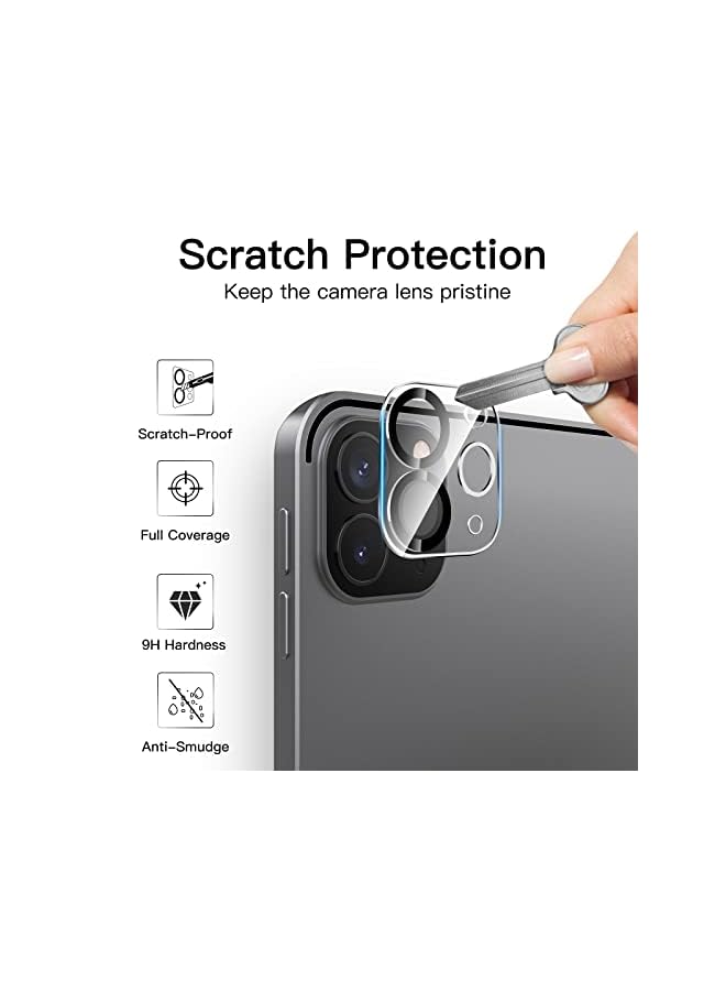 Jetech واقي عدسة الكاميرا لجهاز iPad Pro مقاس 11 بوصة/12.9 بوصة (إصدار 2022/2021/2020)، زجاج مقسّى شفاف عالي الدقة مقاوم للخدش 9H، تغطية كاملة، سهل التركيب، عبوة من 3 قطع - Image 3