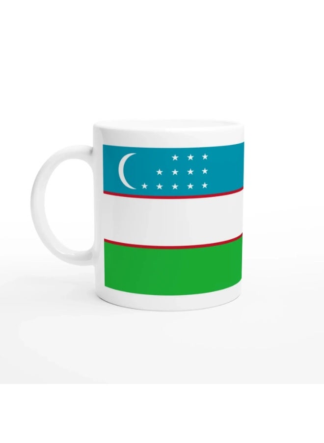 RYN Ceramic Mug with Uzbekistan Flag Design - Image 1