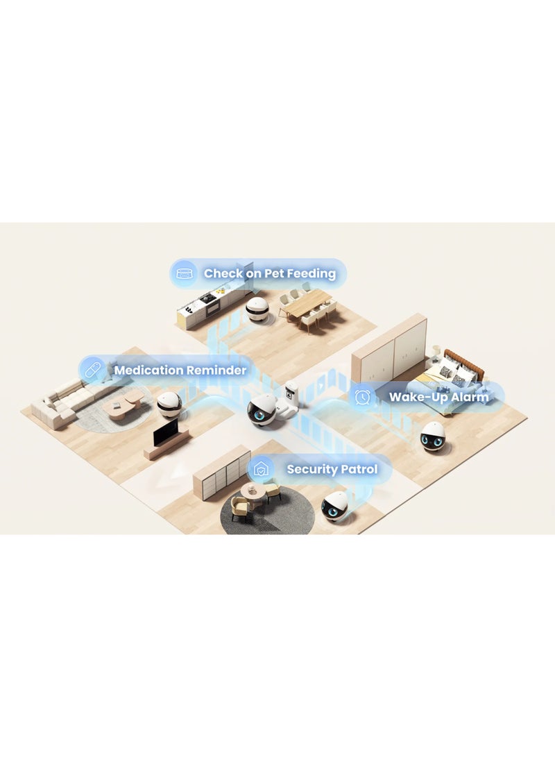 Enabot EBO Air 2S FamilyBot AI Home Security & Pet Companion Robot with 2.5K Camera, Auto Recharge, Night Vision, Two-Way Audio, 256GB Storage Support - Image 4