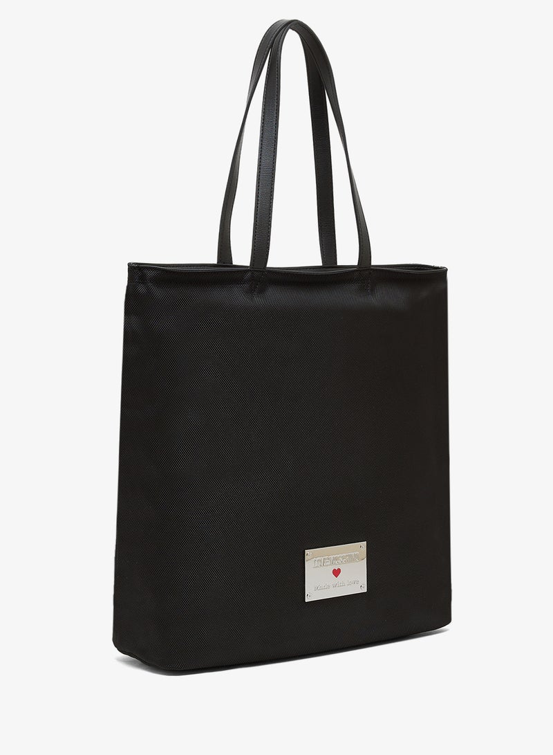 لوف موسكينو حقيبة تسوق بشعار ومقبض علوي - Image 3