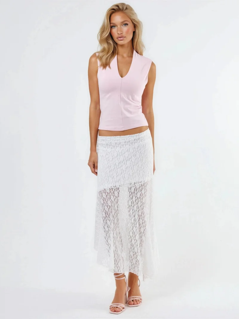 بوسيم BUSEM V-neck Sleeveless Drape Blouse