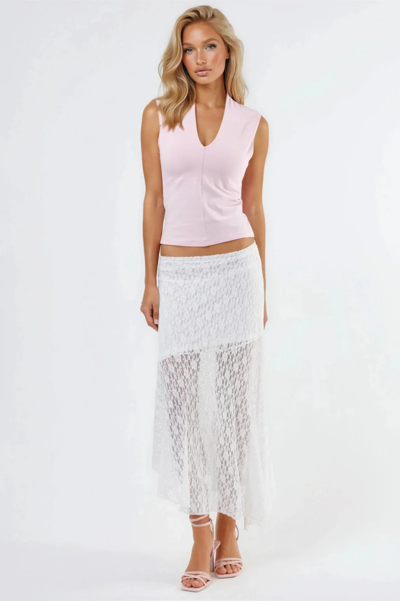 بوسيم BUSEM V-neck Sleeveless Drape Blouse