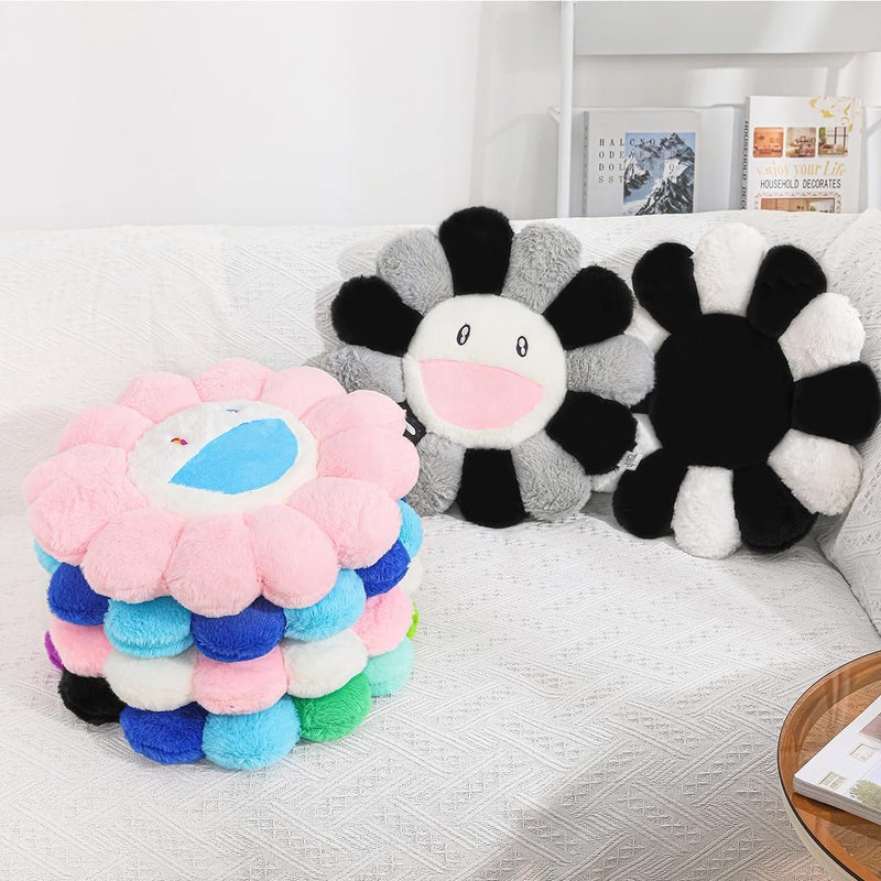 FIONOUT Flower Pillow, Flower Shaped Throw Pillow, Flower Face Floor Cushions Floor Pillow, Colorful Sunflower Plush Pillow, Cute Room Decor Decorative Pillows for Sofa Bedroom Car(40cm/15.7in) - Image 5