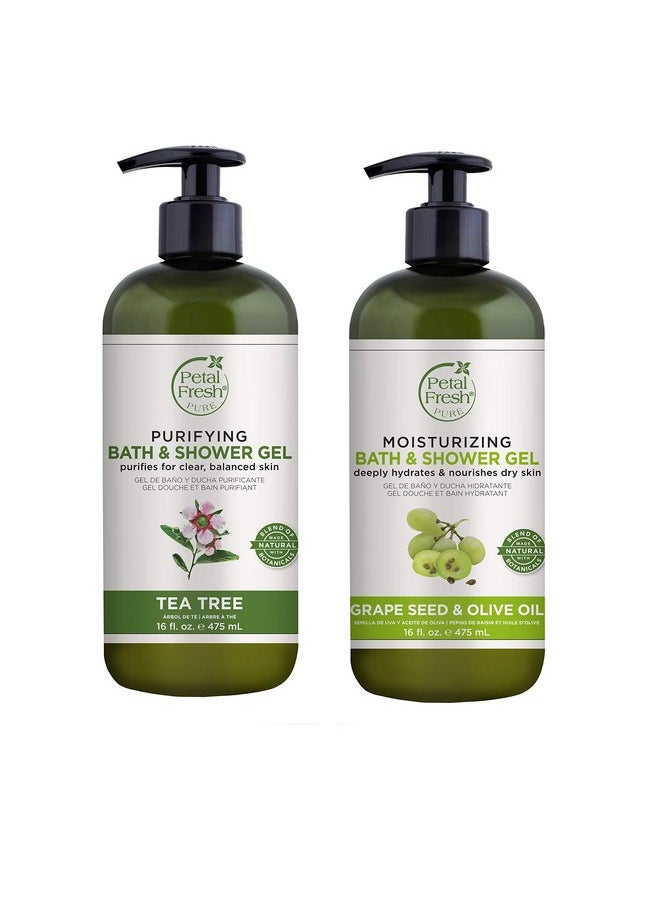 Petal fresh - Pure Tea Tree + Grape Seed & Olive Oil Bath Shower Gel 475Ml | Paraben & Sulfate Free - Image 1