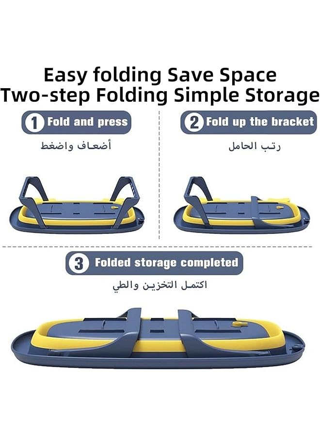 Motim 9 Pcs Cute Crab Design Baby Bath Tub Foldable Bathtub + Bathmat Cushion + Temperature Measurement Card*1 + Duckling Toys *2 + Ocean Balls *4 - Image 2