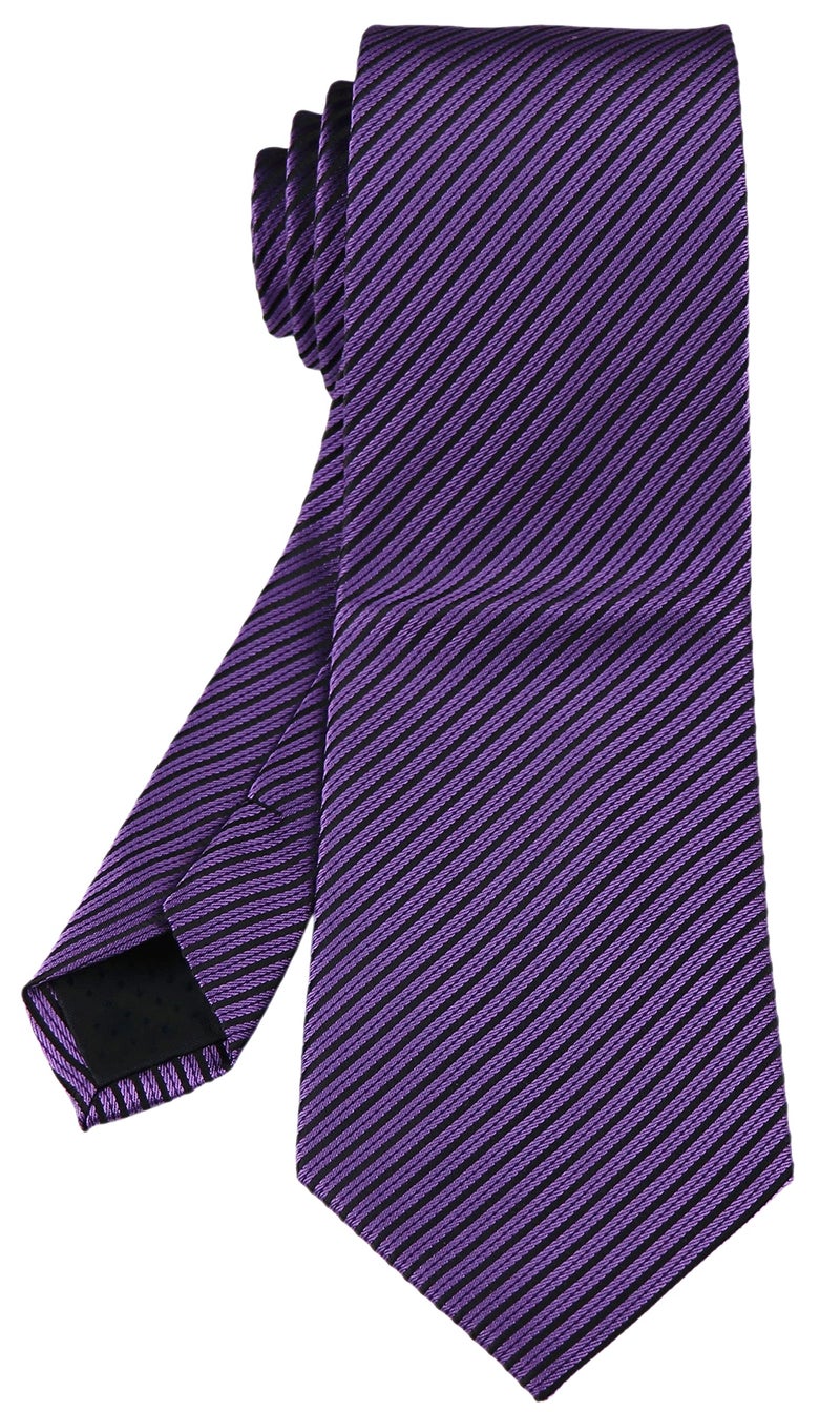 Ctskyte Men's Narrow Fine Stripe Pattern Ties Eggplant Purple Business Meetings Neckties - Image 1