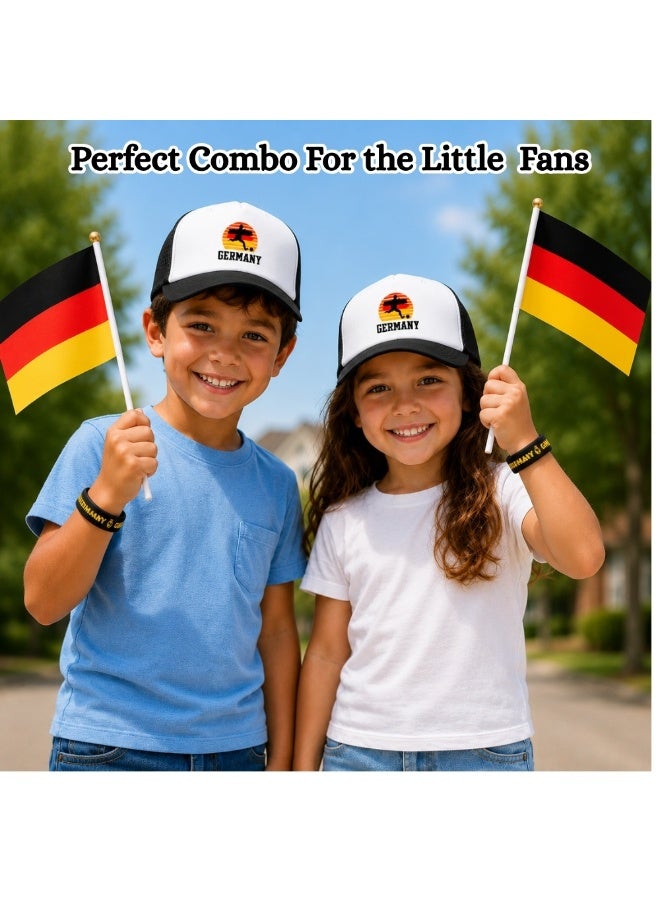 PRINTSHOP4ME Germany Football Kids Combo Set | Pack of 3 | Cap, Hand Flag, Silicone Wristband | Sports Match Wear for Boys and Girls - Image 3