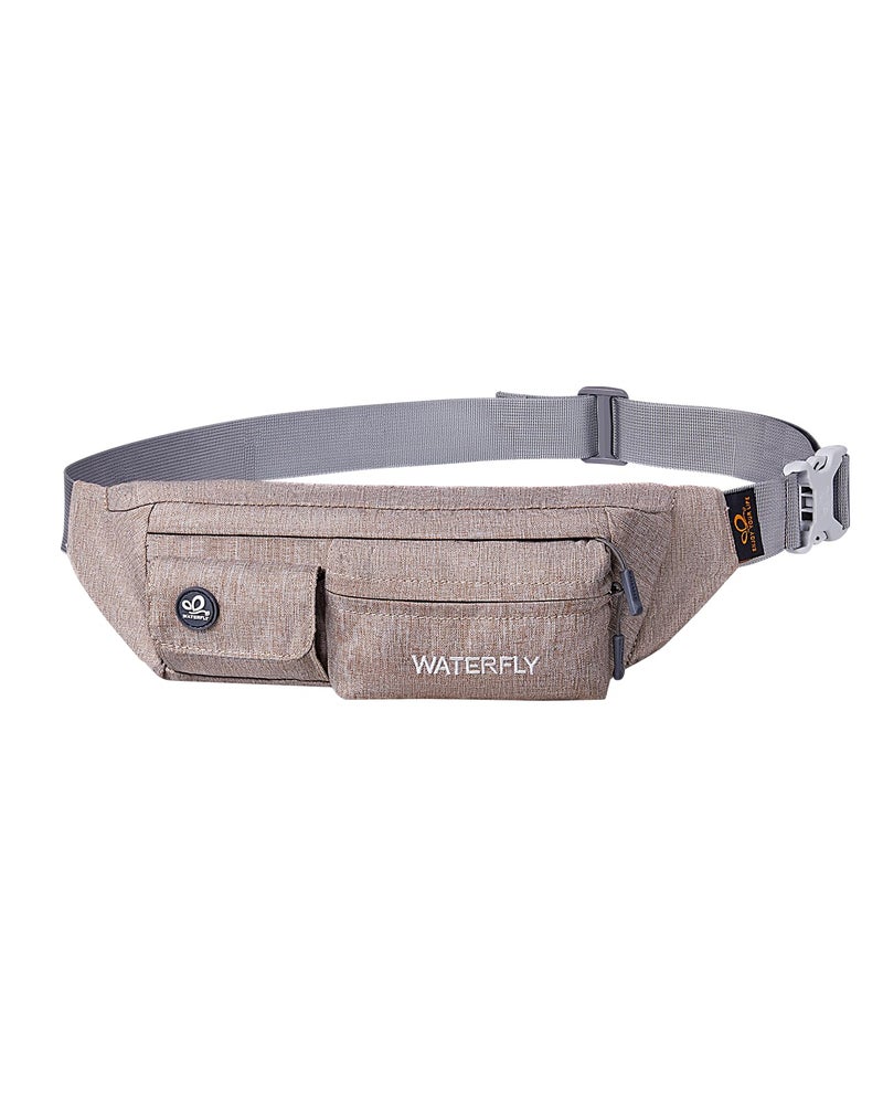 WATERFLY Fanny Pack for Women Men Water Resistant Small Waist Pouch Slim Belt Bag with 4 Pockets for Running Travelling Hiking Walking Lightweight Crossbody Chest Bag Fit All Phones… - Image 1