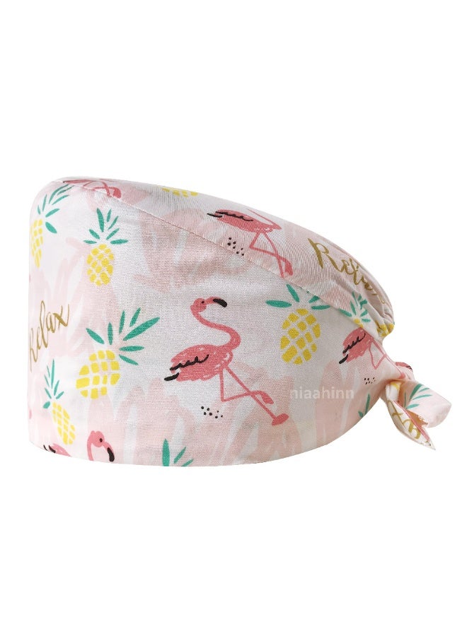 NIBEMINENT Scrubs Cap  Cotton Print Surgery Scrub Hats Nurse Caps Medical Accessories Beauty Salon Pet Shop Lab Work Hat Chef Hat