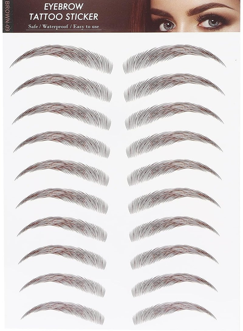 Generic Eyebrow Tattoo Sticker Professional Waterproof Eyebrow Care Design Tattoo Sticker Eyebrow Transfer Sticker for Women (Brown) - Image 1