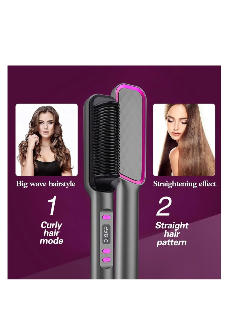 Hair Straightener Brush,30-Speed Negative Ion Hair Straightener Styling Comb, Hot Comb Electric, 5 Temp Settings Hair Styling Tools Fast Heated Hair Brush Suitable for Home and Salon - Image 5