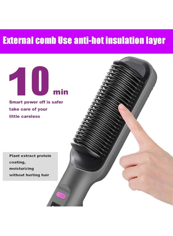 Hair Straightener Brush,30-Speed Negative Ion Hair Straightener Styling Comb, Hot Comb Electric, 5 Temp Settings Hair Styling Tools Fast Heated Hair Brush Suitable for Home and Salon - Image 3