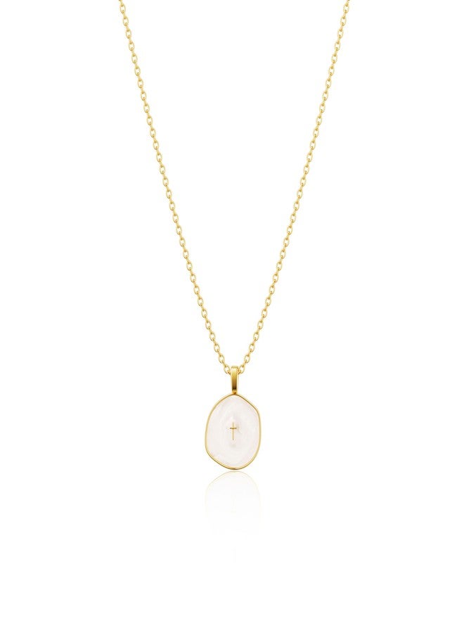 Tewiky Cross Necklace for Women-Dainty Simple 14k Gold Plated Cross Pendant Cute Necklaces for Women Jewelry - Image 1