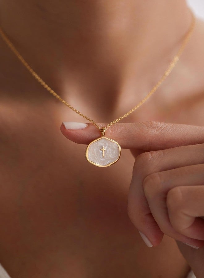 Tewiky Cross Necklace for Women-Dainty Simple 14k Gold Plated Cross Pendant Cute Necklaces for Women Jewelry - Image 3