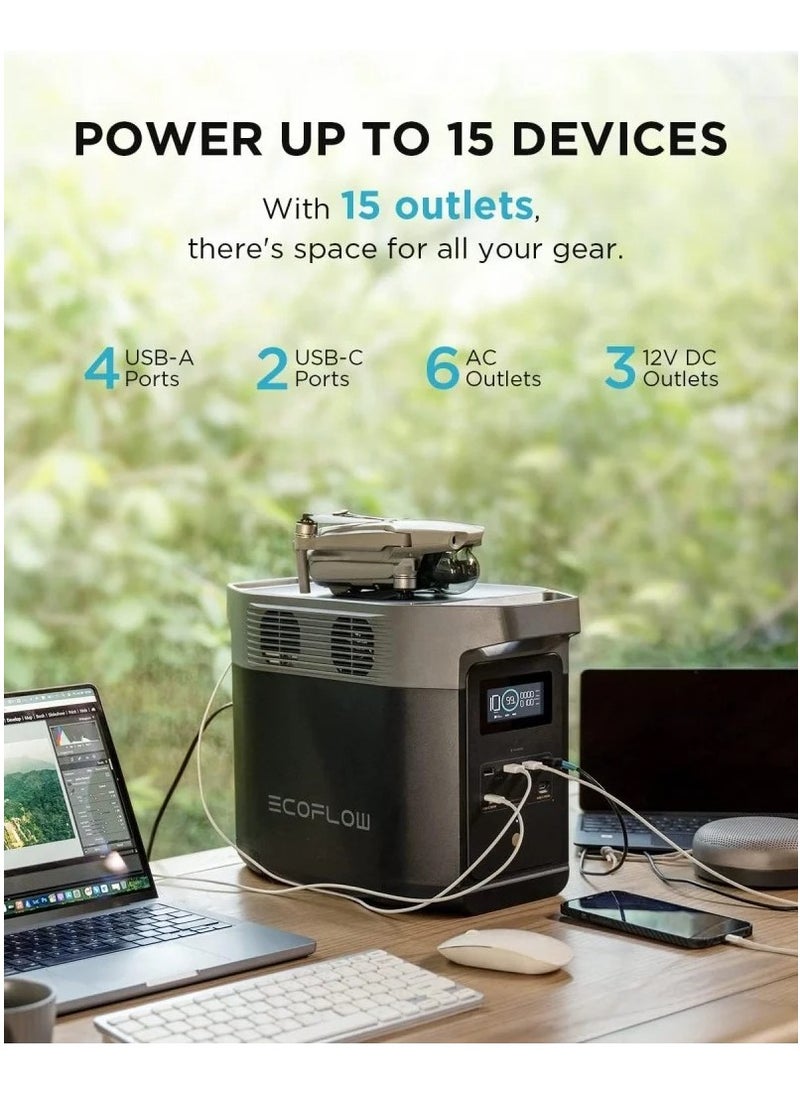ECOFLOW - ECOFLOW Portable Power Station DELTA 2, 1024Wh LiFePO4 (LFP) Battery, Fast Charging, Solar Generator(Solar Panel Optional) for Home Backup Power - Image 1