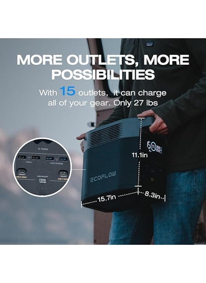 ECOFLOW - ECOFLOW Portable Power Station DELTA 2, 1024Wh LiFePO4 (LFP) Battery, Fast Charging, Solar Generator(Solar Panel Optional) for Home Backup Power - Image 1
