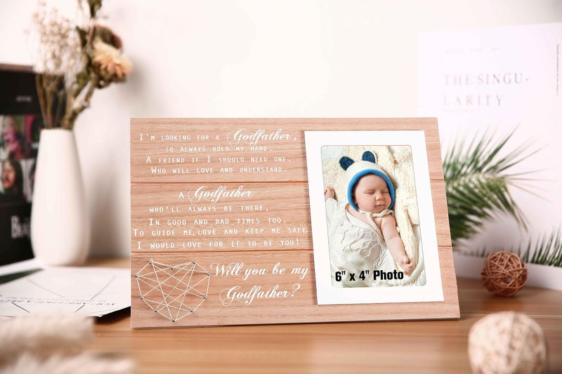 Sioial Godfather Proposal Gift-Will You be my Godfather-Picture Frame Gift-Godfather Photo Frame Keepsake From Godchild-Baptism Gift for Godfather-Father's Day Birthday Christmas Gift for Godfather - Image 2