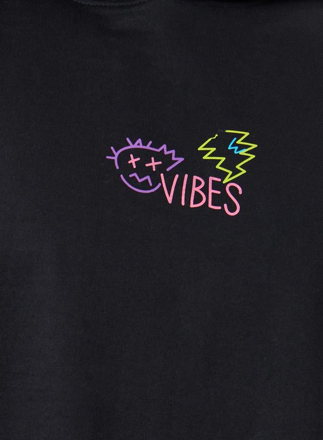 Styli Men Black Oversized Graphic Print Hoodie - Image 5