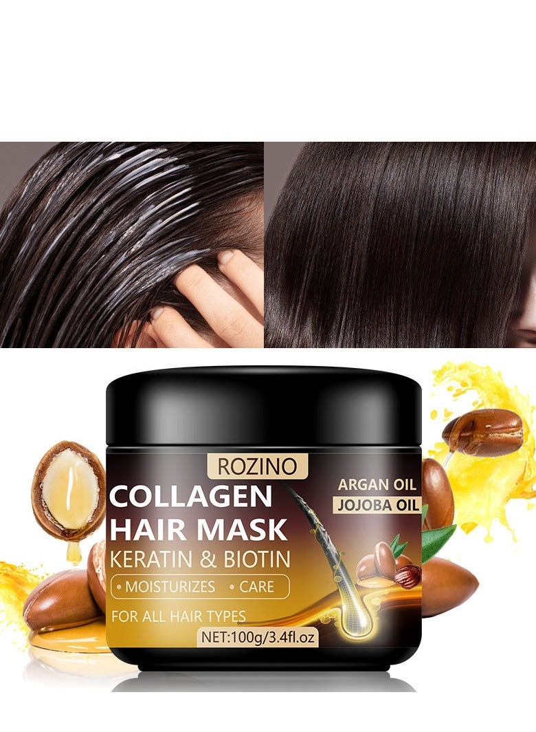 Rozino Collagen Hair Mask, Maca Power Deep Repair Conditioning | Argan Oil, Maca Essence, Natural Herbs | Hair Mask for Dry Damaged Hair, All Hair Types| Paraben-Free, Sulfate-Free 100g - Image 4